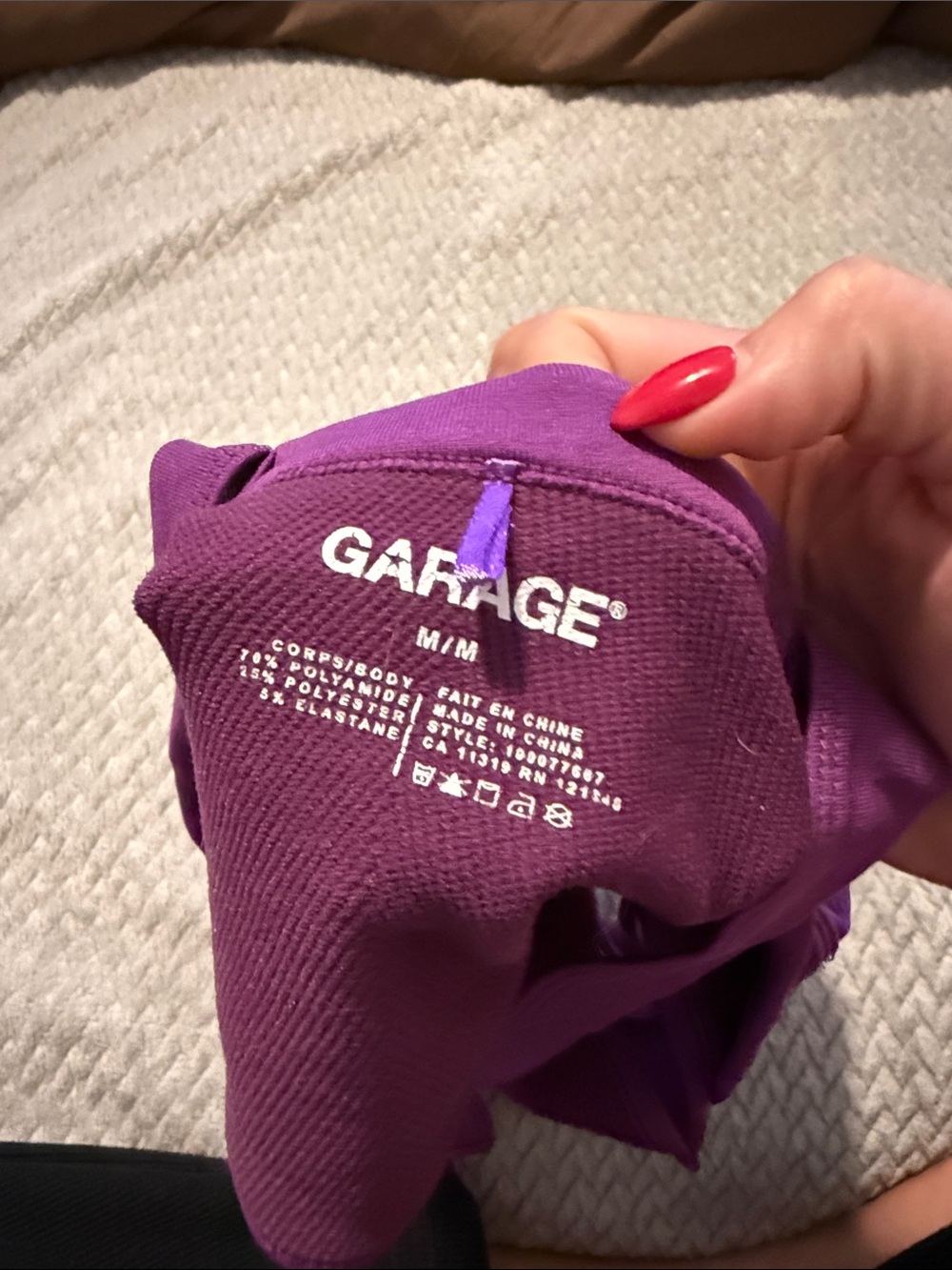 Garage Purple Ribbed Cropped Tank - Picture 3 of 3